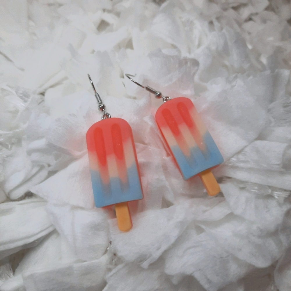 Rocket Pop Popsicle Drop Earrings NEW Ice Cream - Picture 2 of 7